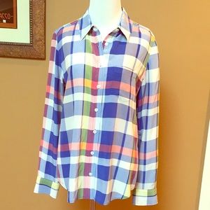Plaid SILK Equipment Blouse